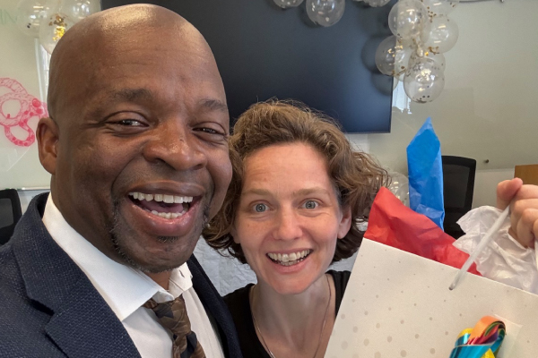 Dr. Herbert and Dr. Ferguson smiling.