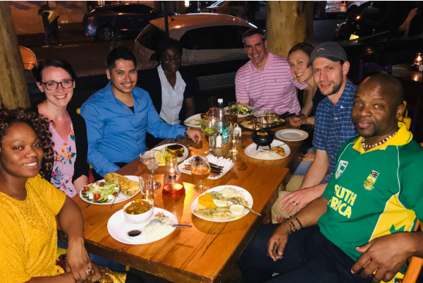 Members of the herbert lab out to eat.